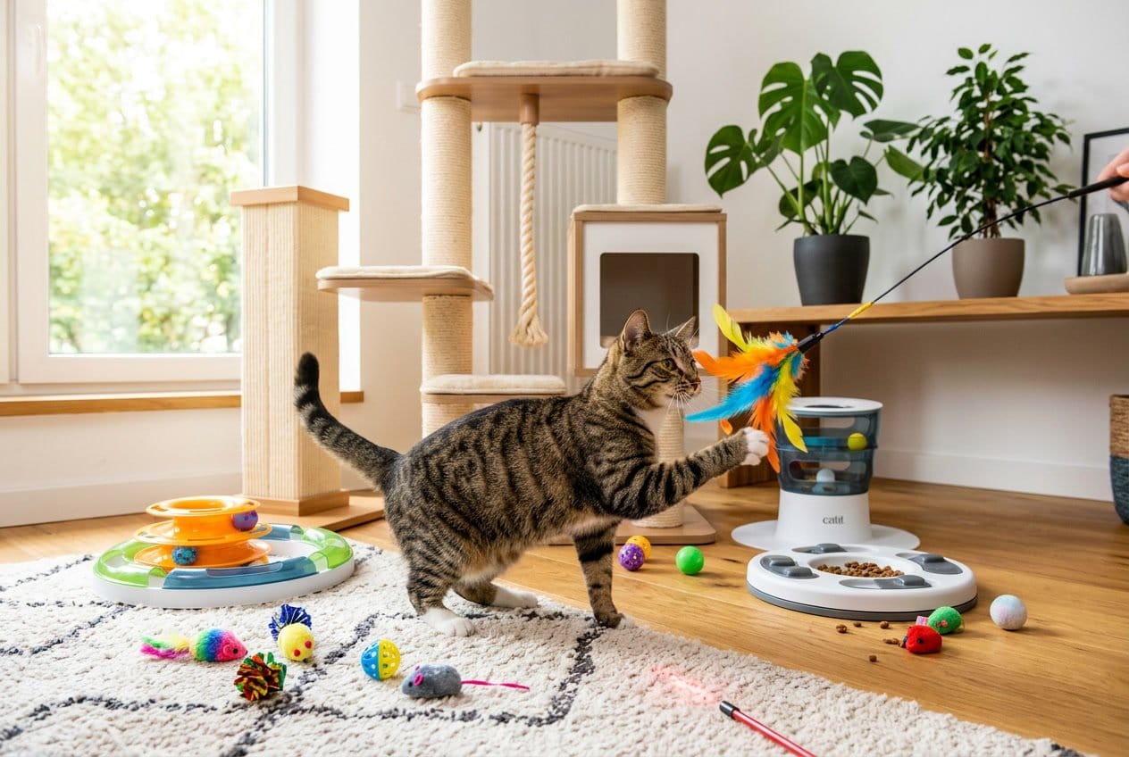 Sådan vælger du det bedste katteudstyr til leg og aktivering